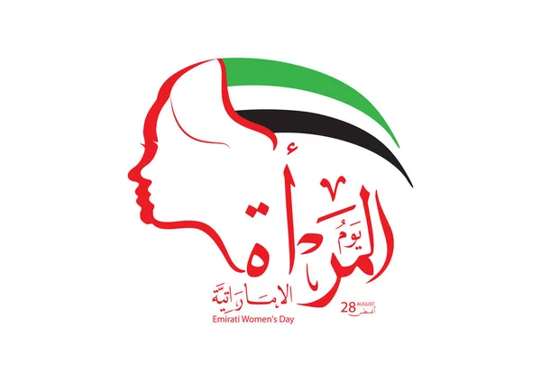 Contexte Occasion Célébration Journée Des Femmes Émiraties Transcription Traduction Arabe — Image vectorielle