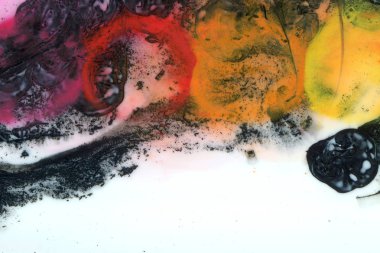 Soyut mürekkep arka plan. Mermer tarzı. Beyaz arka plan üzerinde renkli boya kontur dokusu. İçin oyun ve web tasarım duvar kağıdı. Grunge çamur sanat.