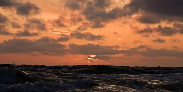 Západ Slunce Baltském Moři — Stock fotografie