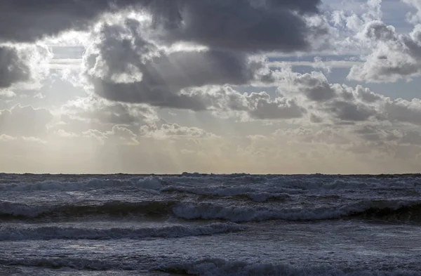 Beautiful Evening Clouds Storming Bali Sea — Stock Photo, Image