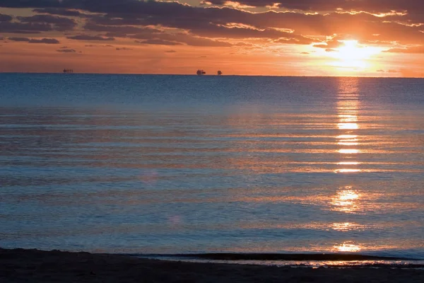 Pôr Sol Mar Báltico — Fotografia de Stock