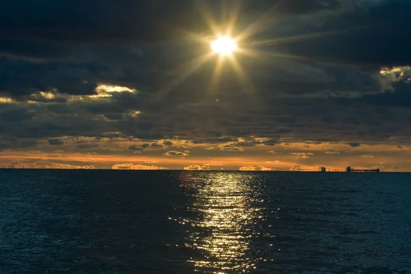 Pôr Sol Mar Báltico — Fotografia de Stock