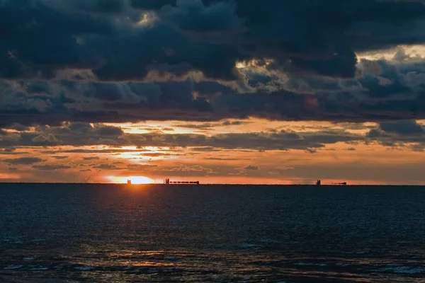 Západ Slunce Baltském Moři — Stock fotografie