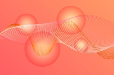 Çember arkaplanı olan soyut turuncu eğimli dalga