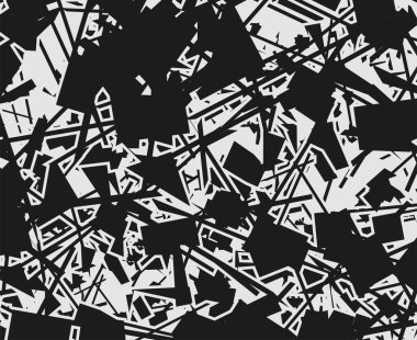 soyut siyah beyaz kaotik geometrik dikişsiz desen