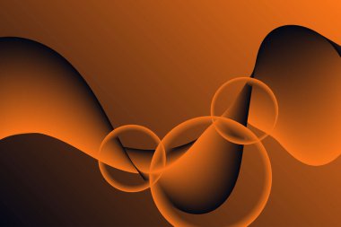 turuncu siyah eğimli soyut parlayan dalga daireleri