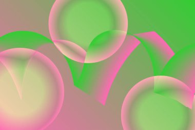 soyut yeşil pembe eğimli yumuşak şekiller illüstrasyon