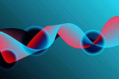 Mavi kırmızı eğimli soyut sıvı bükülmüş dalgalar