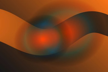 Turuncu ve kırmızı arkaplanlı koyu renkli soyut dalga