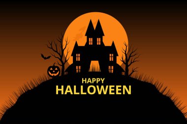 Lanetli Cadılar Bayramı Kalesi gece çizimi