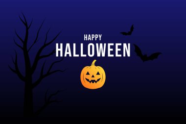 Cadılar Bayramı Balkabağı ve Uçan Yarasalarla İllüstrasyon