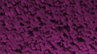 Ekstrüde pembe küpler ile hareketli duvar şekiller dijital 3d animasyon arka plan sallayarak