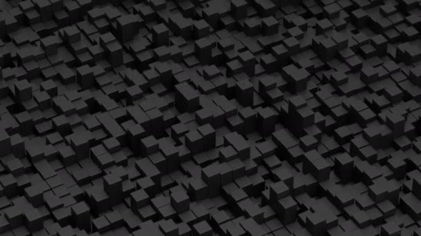 Beautiful modern abstract background black moving octagonal cubes shape 3d animation — Stock Video