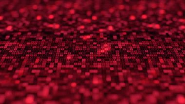 Kırmızı titreşen dijital veri fütüristik arka plan ile blockchain sinir ağları uygulama sunucusuna Hacker saldırı