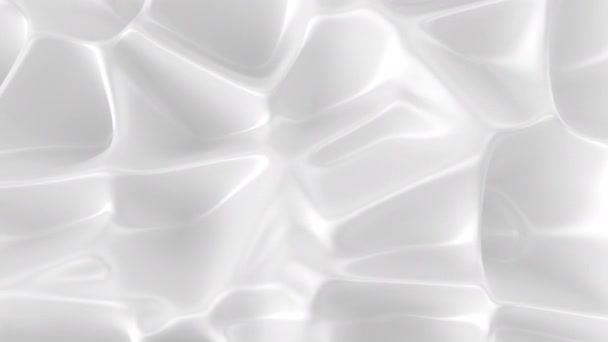 Esfera líquida superfície lisa branco brilhante ornamental fundo 3d animação — Vídeo de Stock