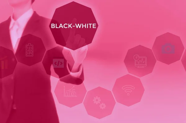 select BLACK-WHITE - technology and business concept