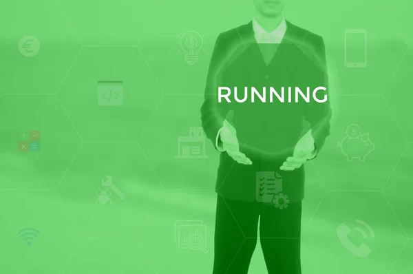 RUNNING - business concept presented by businessman