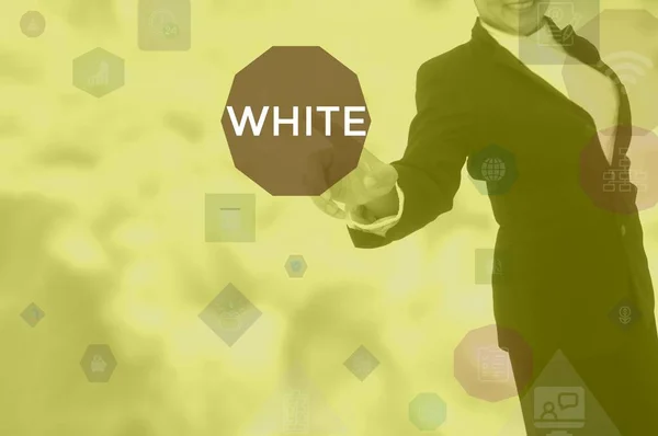 WHITE - technology and business concept