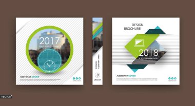 Soyut cümle. Beyaz, yeşil broşür kapak tasarımı. Süslü bilgi başlık çerçevesi. Reklam afiş metin yazı tipi. Başlık sayfası modeli küme. Modern vektör ön sayfa. Yaratıcı şehir görünümü doku. Daire resimler resim
