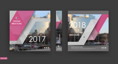 Kağıt bilgi kartı mockup. A4 broşür kapak tasarımı. Şirket başlık çerçevesi. Başlık sayfası modeli küme. Modern vektör ön sayfa sanat. Kentsel şehir evi doku. Beyaz, pembe çizgiler simgesi bul. Reklam el ilanı metni