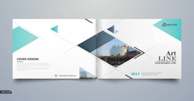 Beyaz iş kart stili. A4 broşür kapak tasarımı. Bilgi afiş tahtası. Kitap, günlüğü başlık sayfası modeli. Modern vektör ön sayfa sanat. Kentsel şehir evi doku. Yeşil rakamlar Çerçevesi simgesi. Reklam afiş yazı tipi