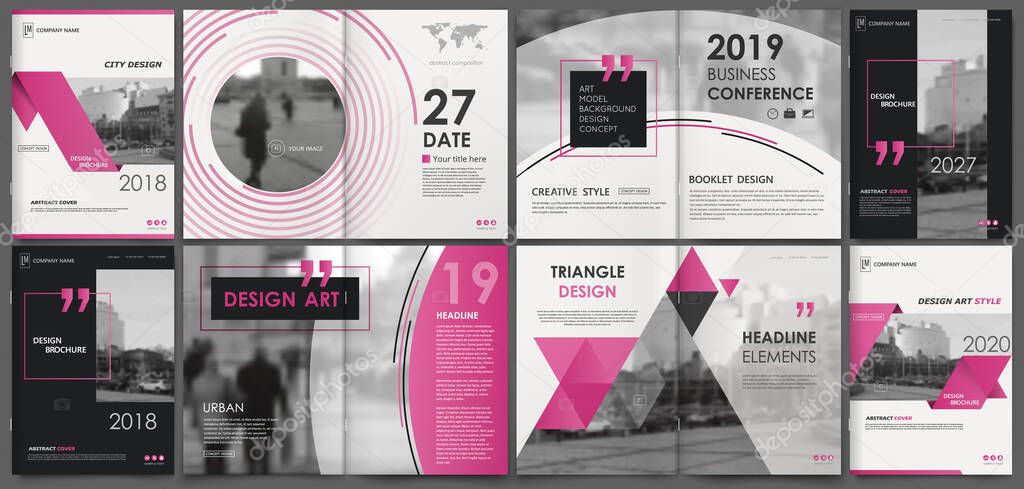 Abstract white a4 brochure cover design. Fancy info banner frame. Modern ad flyer text. Annual report binder. Title sheet model set. Fancy vector front page. City font blurb art. Red line figure icon