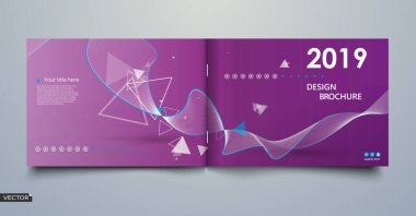 Mavi, beyaz, üçgen, kurak çizgi simgesi. Bright mesaj çerçevesi bırakır. A4 broşür kapağı tasarımı. Başlık sayfası modeli ayarlandı. Yaratıcı ön sayfa sanatı. Reklam afişi teması. Modern el ilanı yazı tipi. 2019. 2018. Yıl.