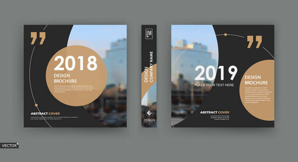 Абстрактный дизайн обложки брошюры. Черный фрейм баннера информации. Титульный лист модели отсутствует. Современное векторное искусство на первой странице. Городской город размывает текстуру. Иконка бежевого символа. Текстовый шрифт объявления
