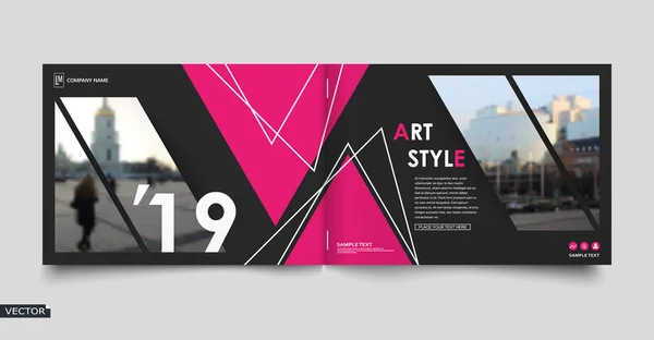 Design Astratto Nero Copertina Della Brochure Fancy Info Banner Frame — Vettoriale Stock