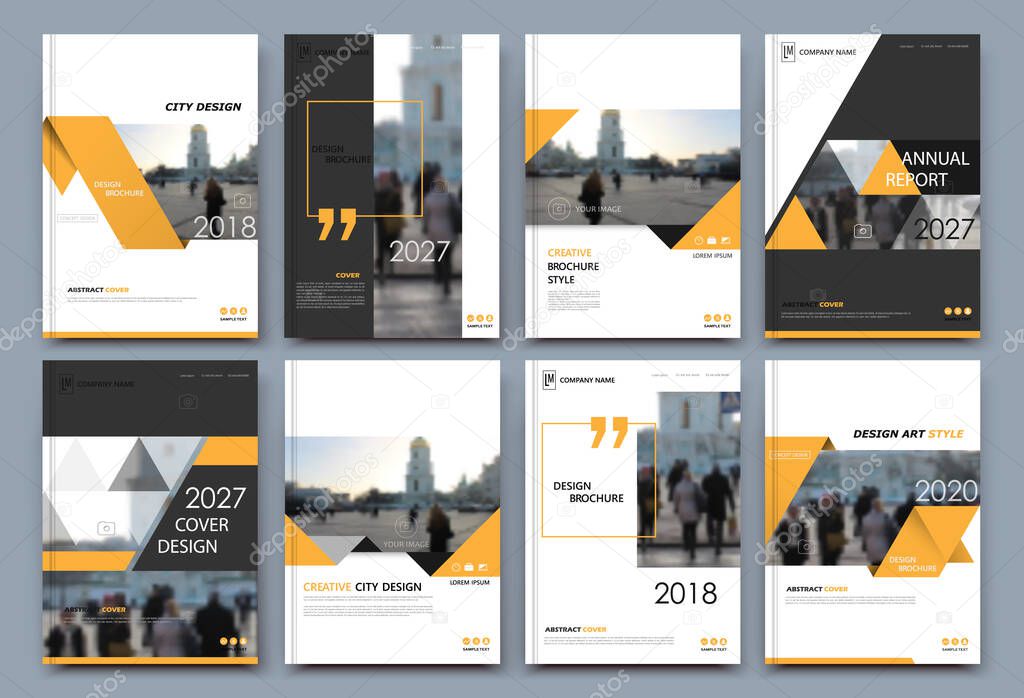 Abstract white a4 brochure cover design. Fancy info banner frame. Modern ad flyer text. Annual report binder. Title sheet model set. Fancy vector front page. City font blurb art. Yellow line figure