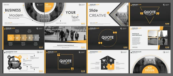 Abstrato Branco Amarelo Slides Design Capa Folheto Moldura Banner Informações —  Vetores de Stock