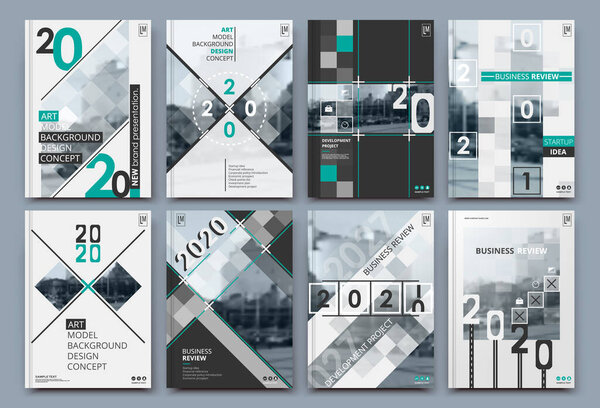 Abstract binder layout. White a4 brochure cover design. Fancy info text frame. Creative ad flyer font. Title sheet model set. Modern vector front page. Elegant city banner. Green figures icon fiber