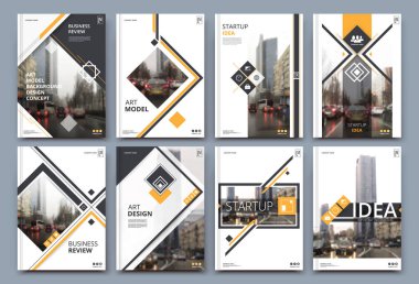 Soyut klasör düzeni. Beyaz a4 broşür kapağı tasarımı. Süslü bilgi metin çerçevesi. Yaratıcı reklam broşürü yazı tipi. Başlık sayfası modeli ayarlandı. Modern vektör baş sayfası. Zarif şehir afişi. Turuncu şekiller simge lifiName