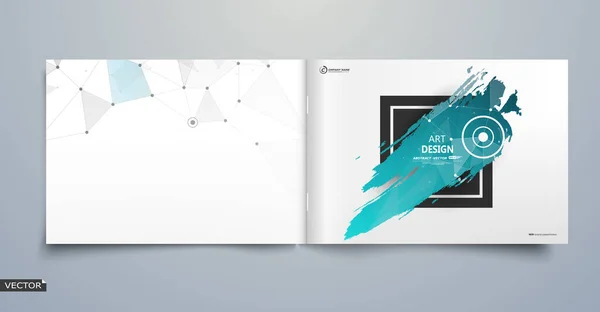 Abstrakte Komposition Textrahmenoberfläche Green Broschüren Cover Design Titelblatt Modellsatz Polygonales — Stockvektor