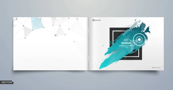 Abstracte Samenstelling Tekstframe Oppervlak Groen Brochure Omslag Ontwerp Titelblad Model — Stockvector