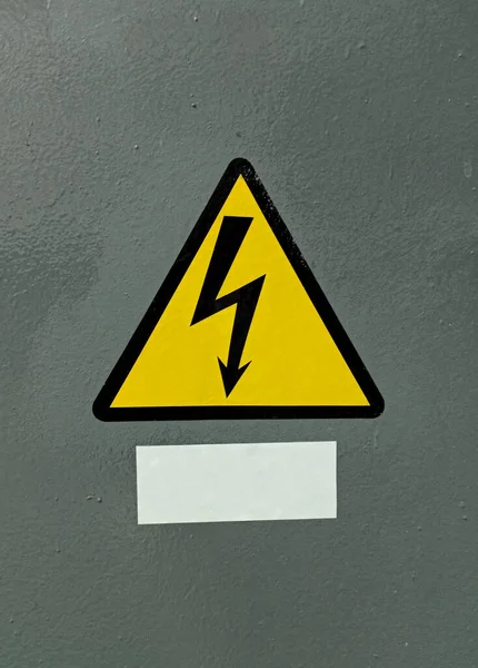 Sign Electric Voltage Hazard Warning — Stock Photo, Image