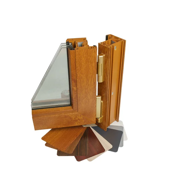 三重窓 家の改装の概念と窓のセクション — ストック写真