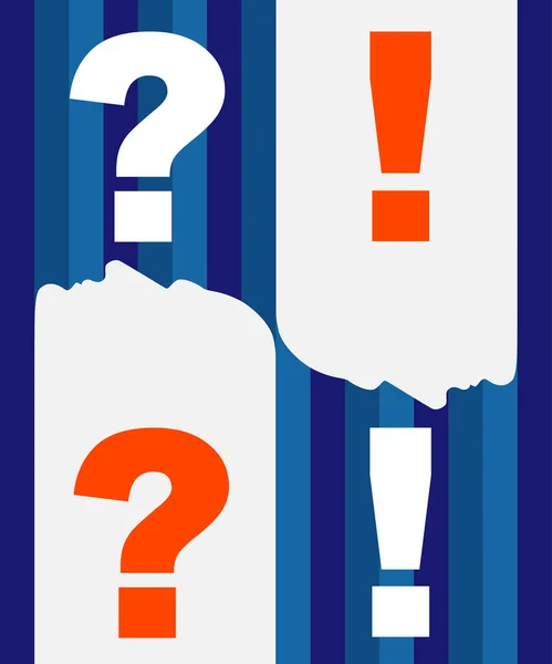 Otázka Odpověď Plakát Pruhovaném Pozadí Odstínů Modré Bílé Profily Lidí — Stockový vektor