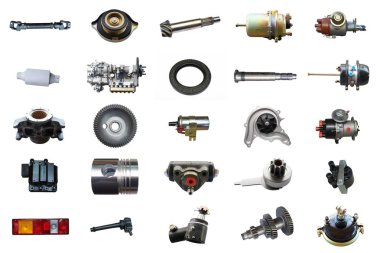 Otomatik beyaz izole için kolaj parçaları