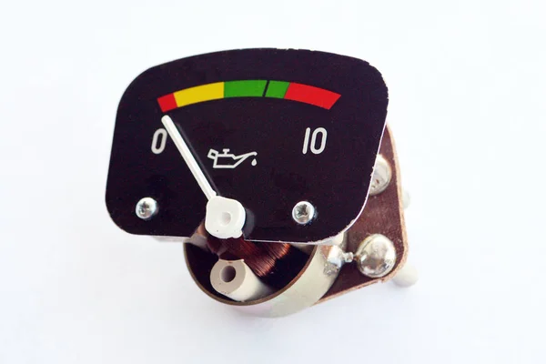 Oil pressure gauge car on — Stock Photo, Image