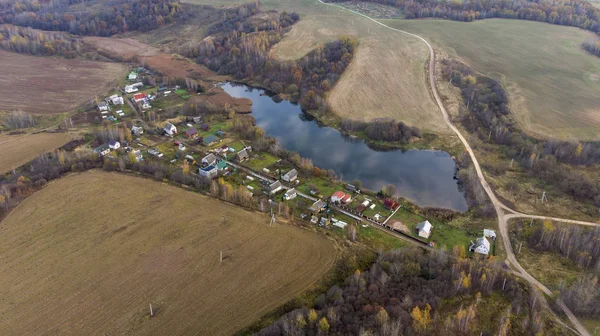 Вид с воздуха на сельский пейзаж — стоковое фото