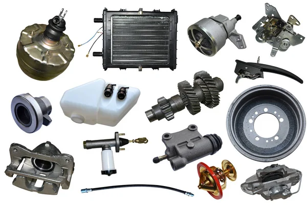 Different Auto Car Spare Parts Collage — Stock Photo, Image