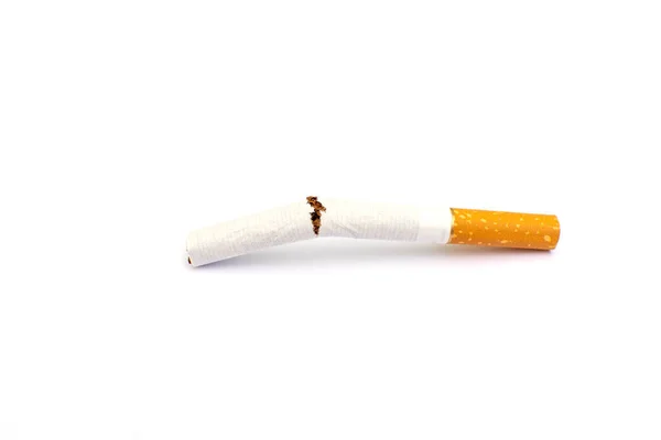 Σπασμένο Τσιγάρο Λευκό Φόντο Παγκόσμια Ημέρα Κατά Του Καπνίσματος Και — Φωτογραφία Αρχείου