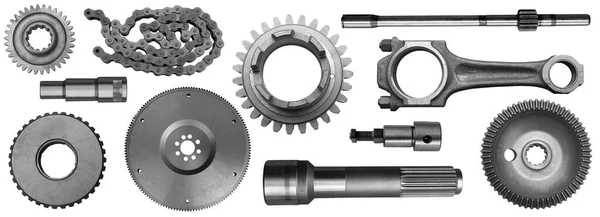 Автомобиль Запасных Частей Белом Фоне Набор Множеством Изолированных Предметов Магазина — стоковое фото