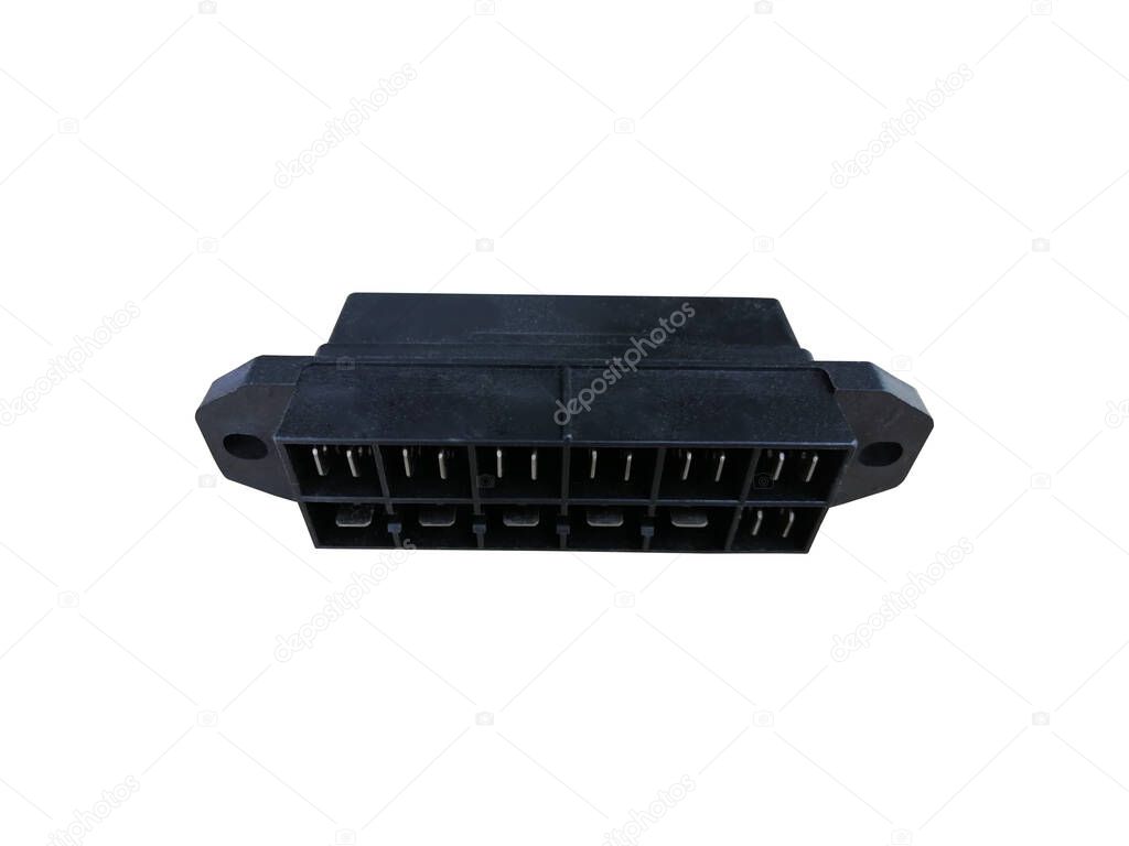 Car fuse box on an isolated white background. Spare parts.