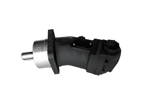 Осевой гидравлический двигатель изолирован на белом фоне. Новые запасные части.