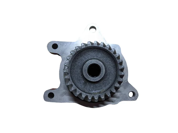 Tractor hydraulic pump drive on an isolated white background. — Stock Image Tractor Hydraulic Pump Drive Isolated White Background Stock Photo