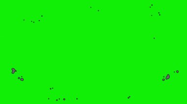 Çizgi film 2d Fx Smoke Efektleri yeşil ekranda. Alfa kanallı çizgi film sis patlamaları. Anahtar rengi, renk anahtarı, alfa kanalı. 4K video