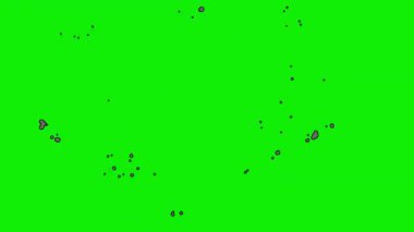 Çizgi film 2d Fx Smoke Efektleri yeşil ekranda. Alfa kanallı çizgi film sis patlamaları. Anahtar rengi, renk anahtarı, alfa kanalı. 4K video