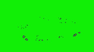 Çizgi film 2d Fx Smoke Efektleri yeşil ekranda. Alfa kanallı çizgi film sis patlamaları. Anahtar rengi, renk anahtarı, alfa kanalı. 4K video